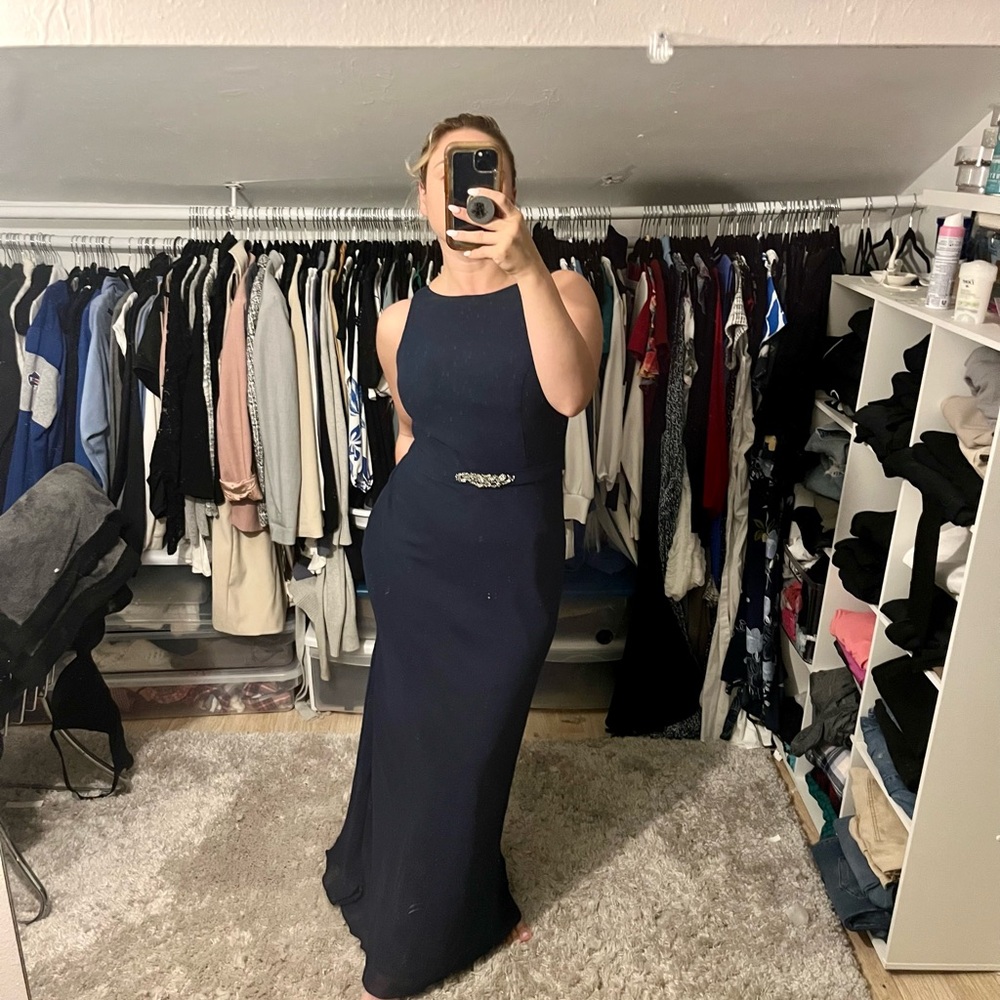 Navy blue Azazie dress
